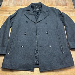 London Fog Dark Gray Double-Breasted Pea Coat
